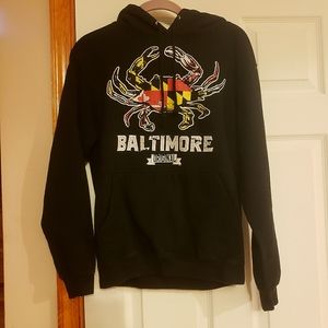 Baltimore Maryland black pullover hoodie